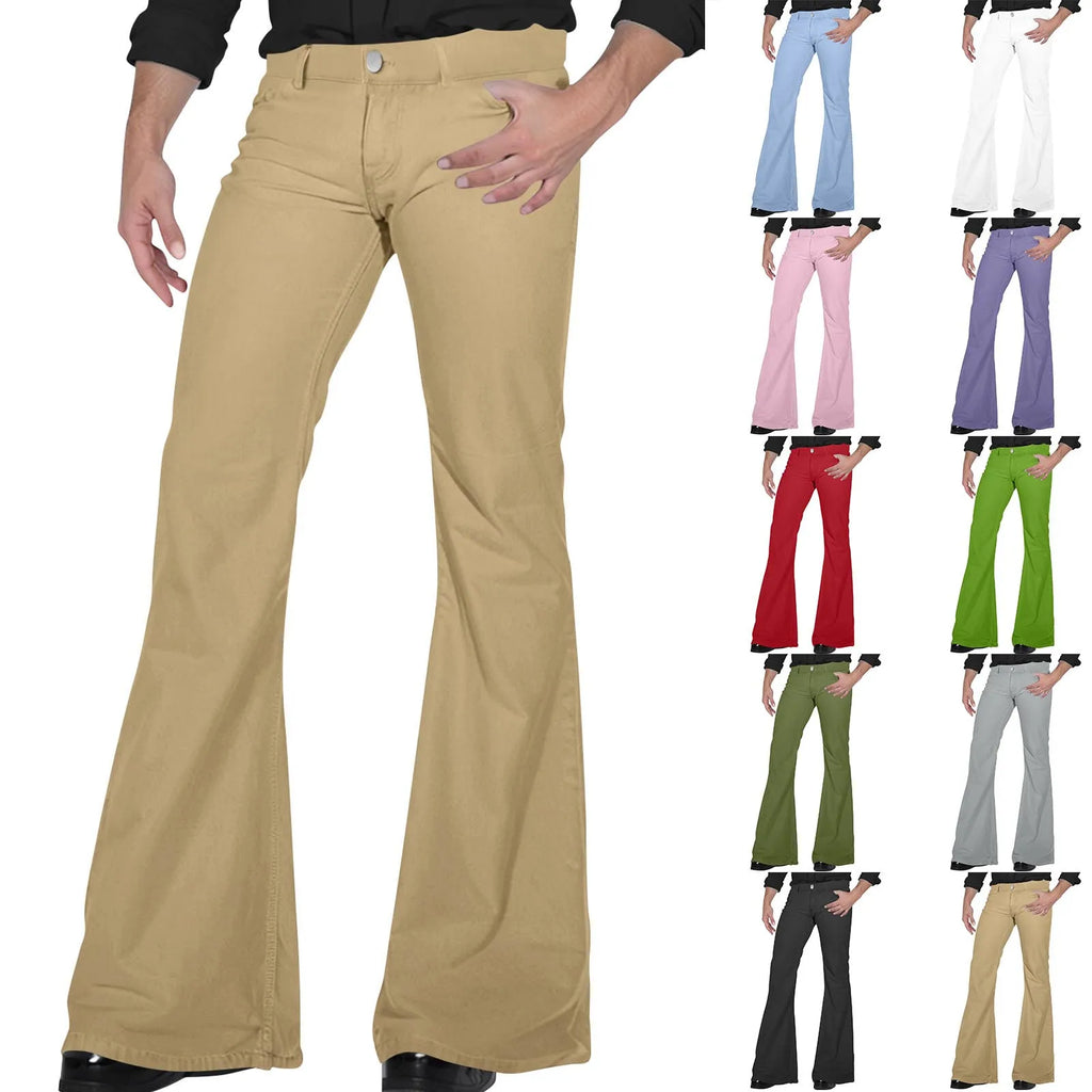 Men's Retro Disco Flare Pants – Bell Bottom Hip Hop Trousers Men's Flare Pants Babs