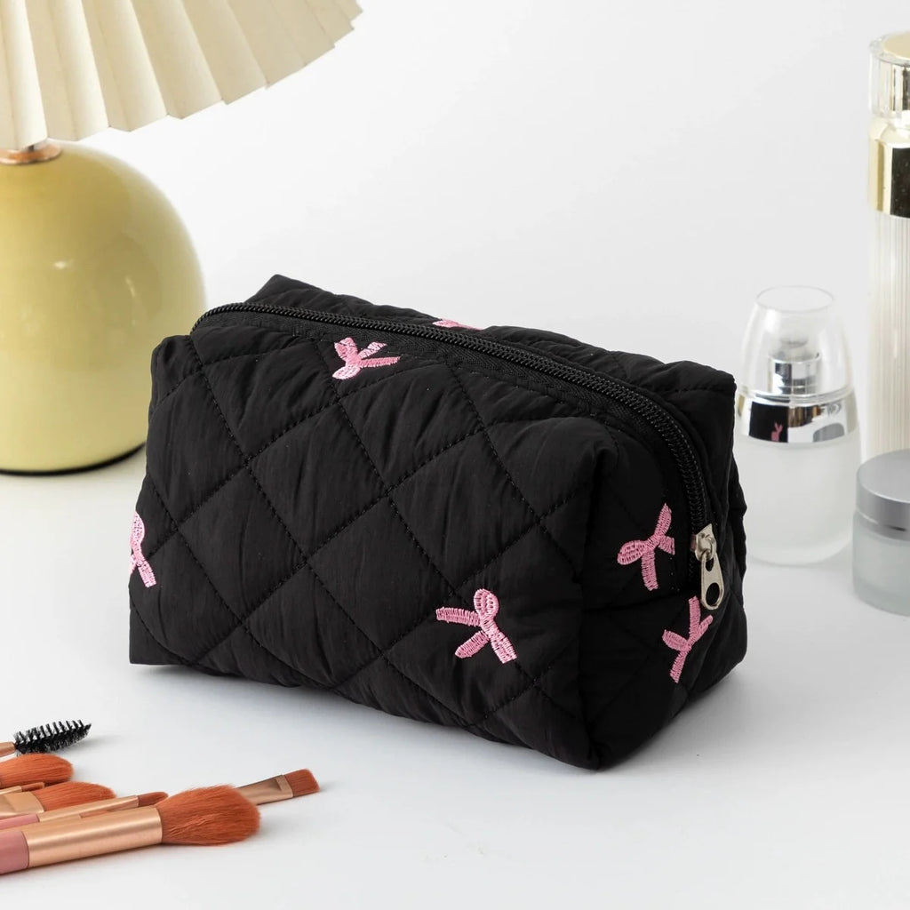 Quilted Floral Makeup Bag – Large Travel Cosmetic Bag Set Travel Cosmetic Bag Babs