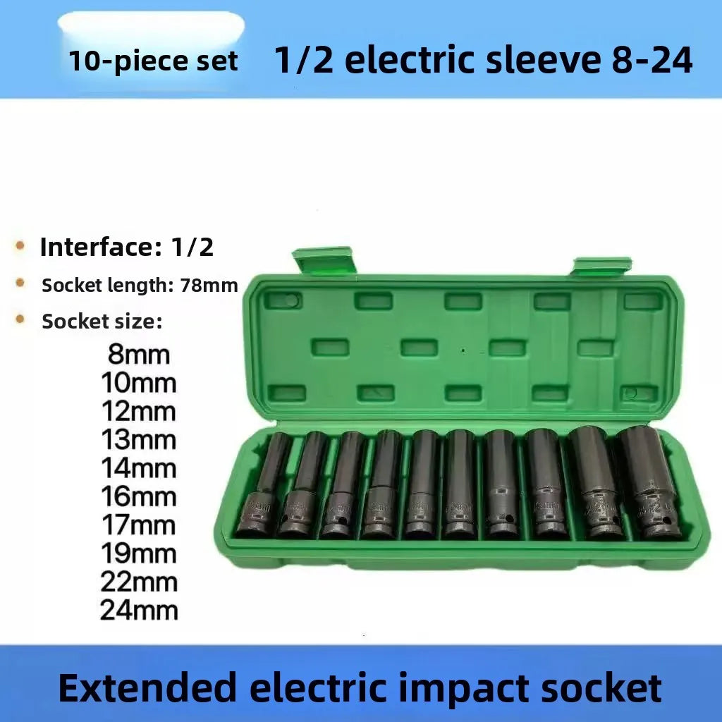 1/2" Drive Deep Impact Socket Set – Heavy Duty Chrome Finish Impact Socket Set Babs
