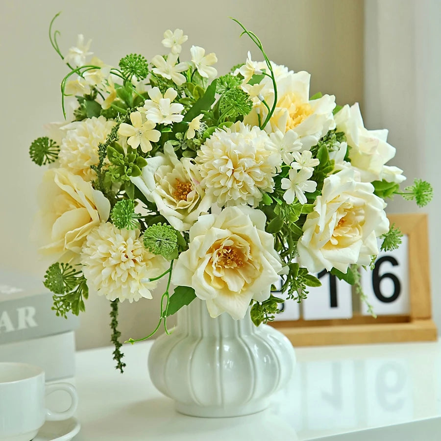 Silk Artificial Rose Bouquet for Wedding & Home Decor Artificial Flower Bouquet Babs