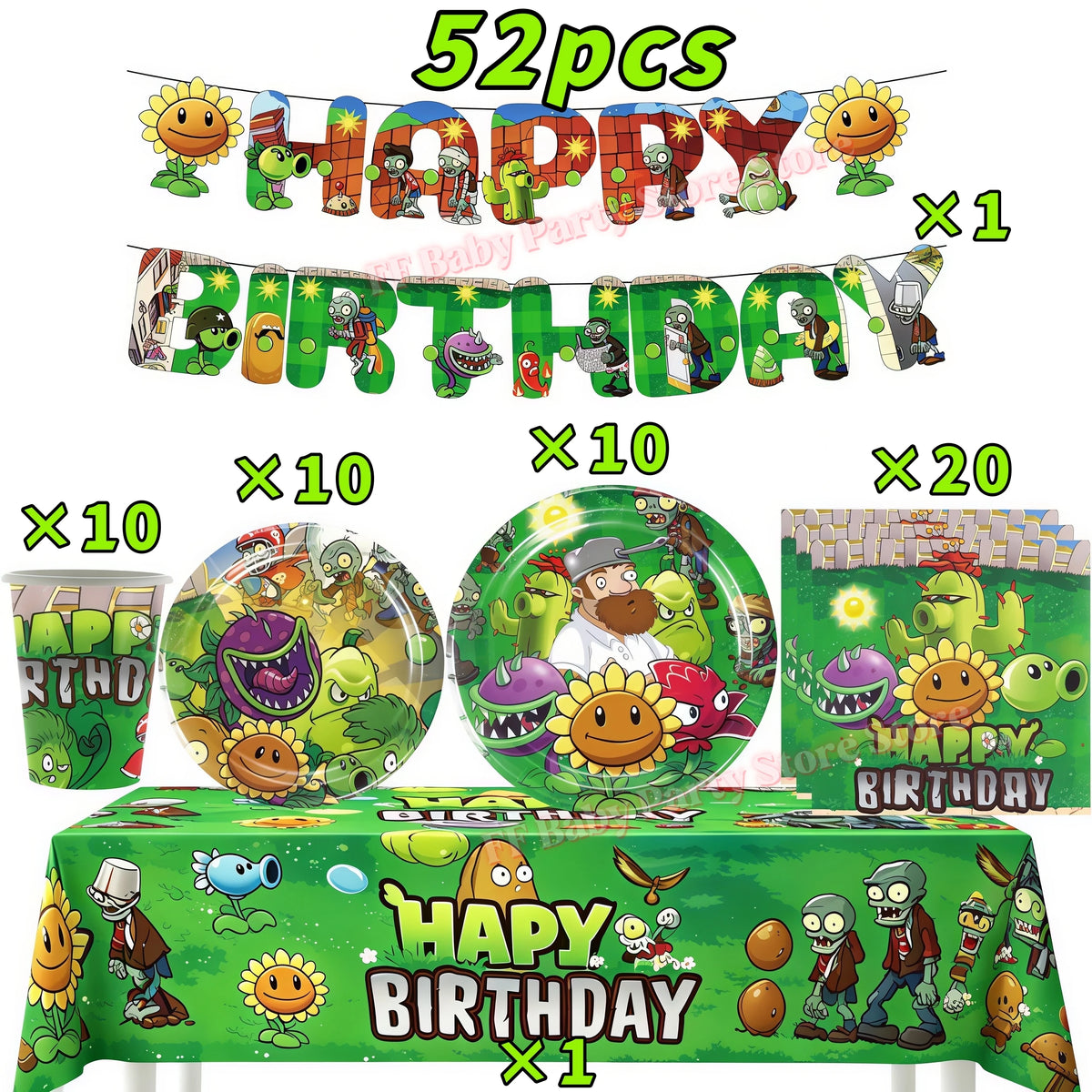Plants vs. Zombies Birthday Party Decoration Kit Birthday Party Kit Babs