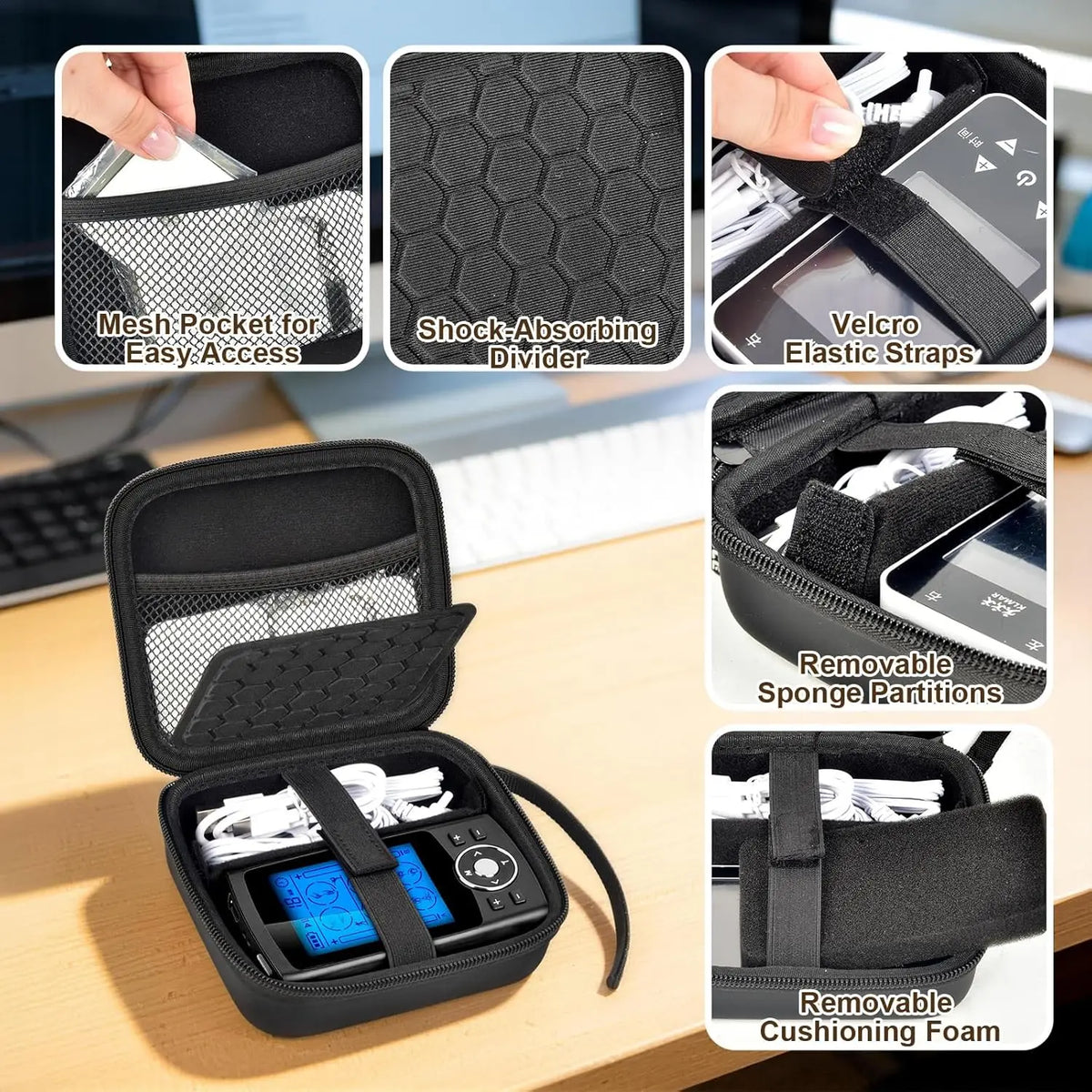 Carrying Case for Muscle Stimulator – Storage Organizer Bag Device Storage Case Babs