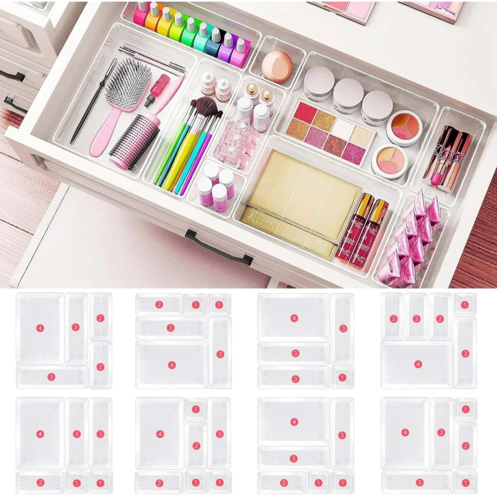 Transparent Stackable Drawer Organizer & Storage Box Dividers Drawer Organizer Bins Babs