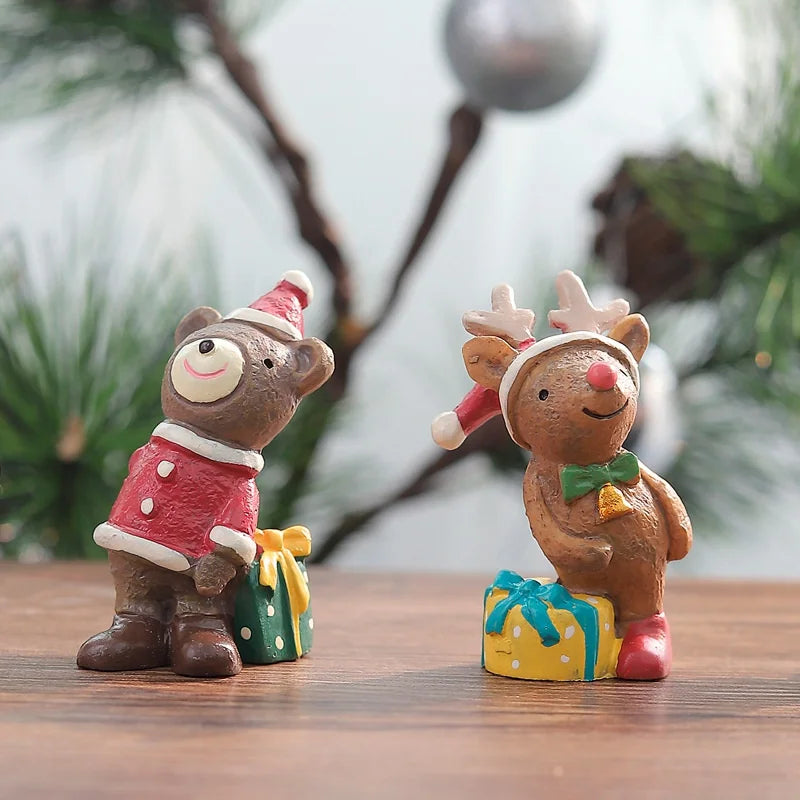 Mini Santa & Elk Resin Christmas Ornament – Holiday Decor Christmas Resin Ornament Babs