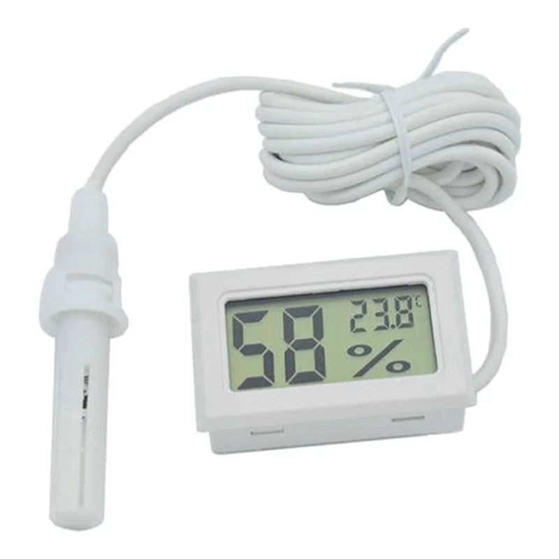Mini LCD Hygrometer Thermometer with Probe – Beehive & Fridge Digital Hygrometer Thermometer Babs white