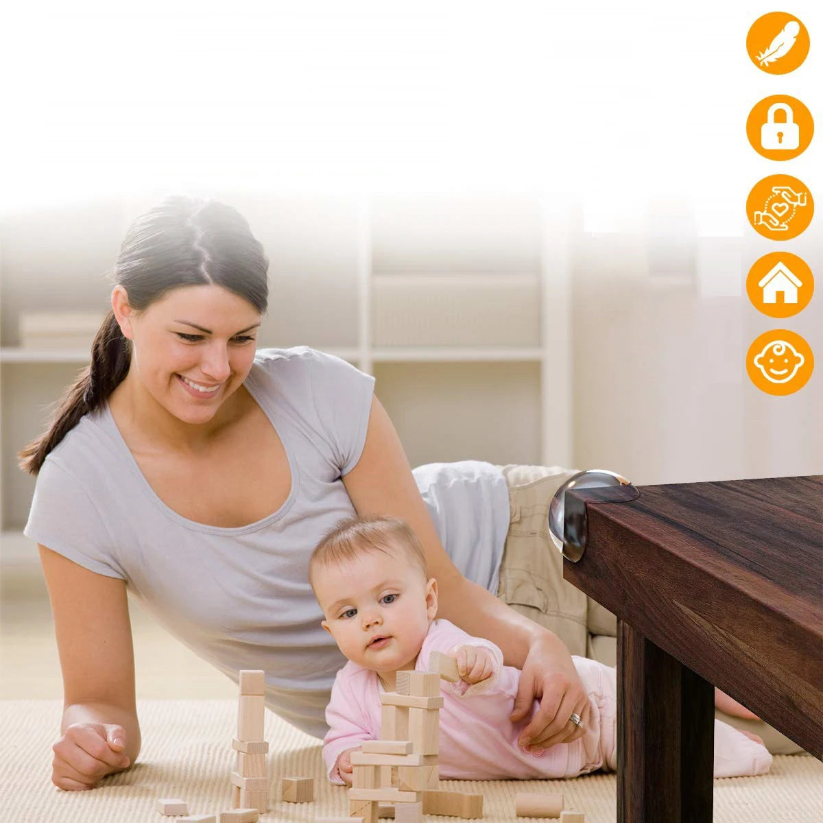Baby Silicone Table Corner Edge Guards – Clear & Soft Baby Corner Guards Babs