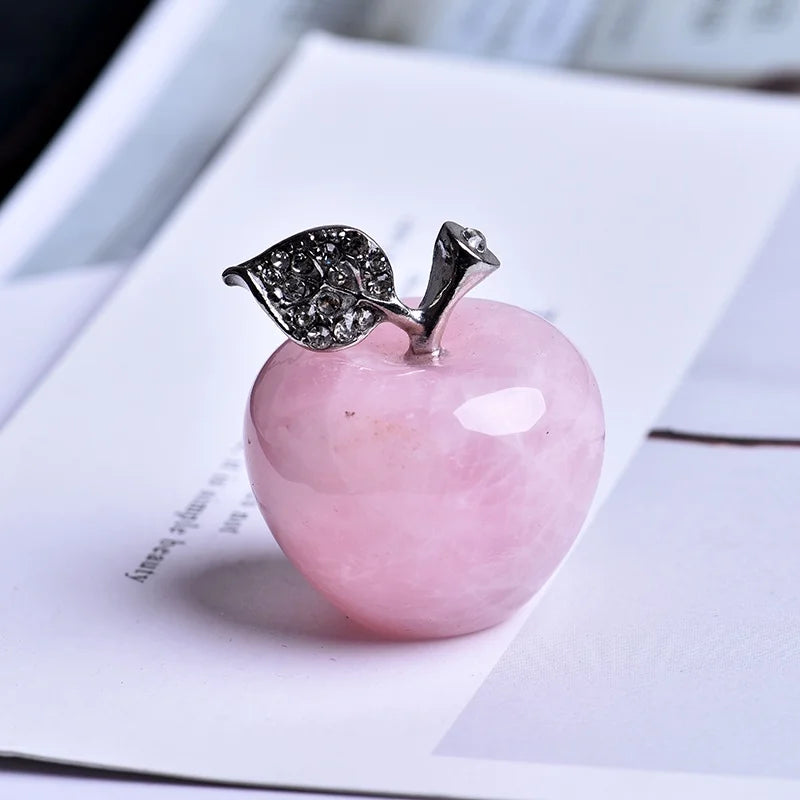 Natural Rose Quartz Pink Apple Crystal Decor & Gift Crystal Figurine Babs 1pcs