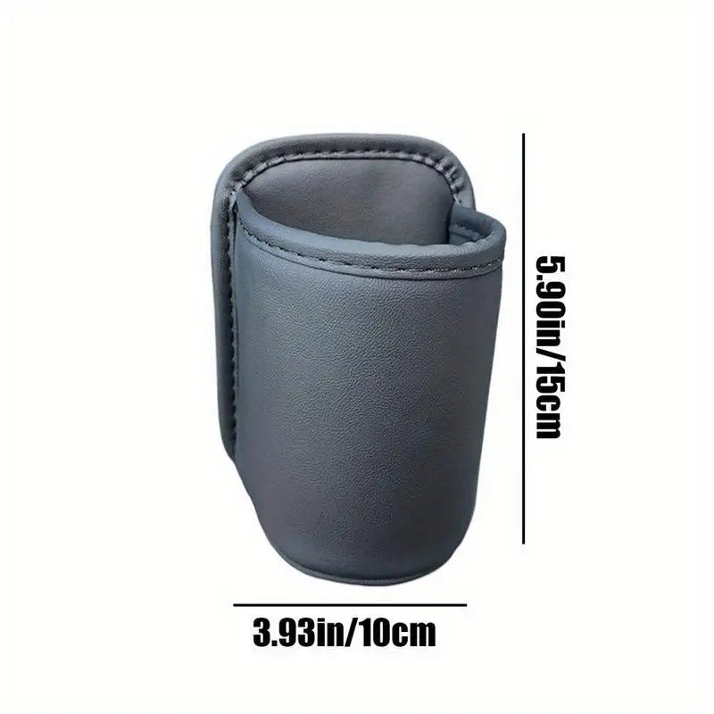 Leather Car Door Cup Holder & Back Seat Drink Organizer Car Cup Holder Babs Black