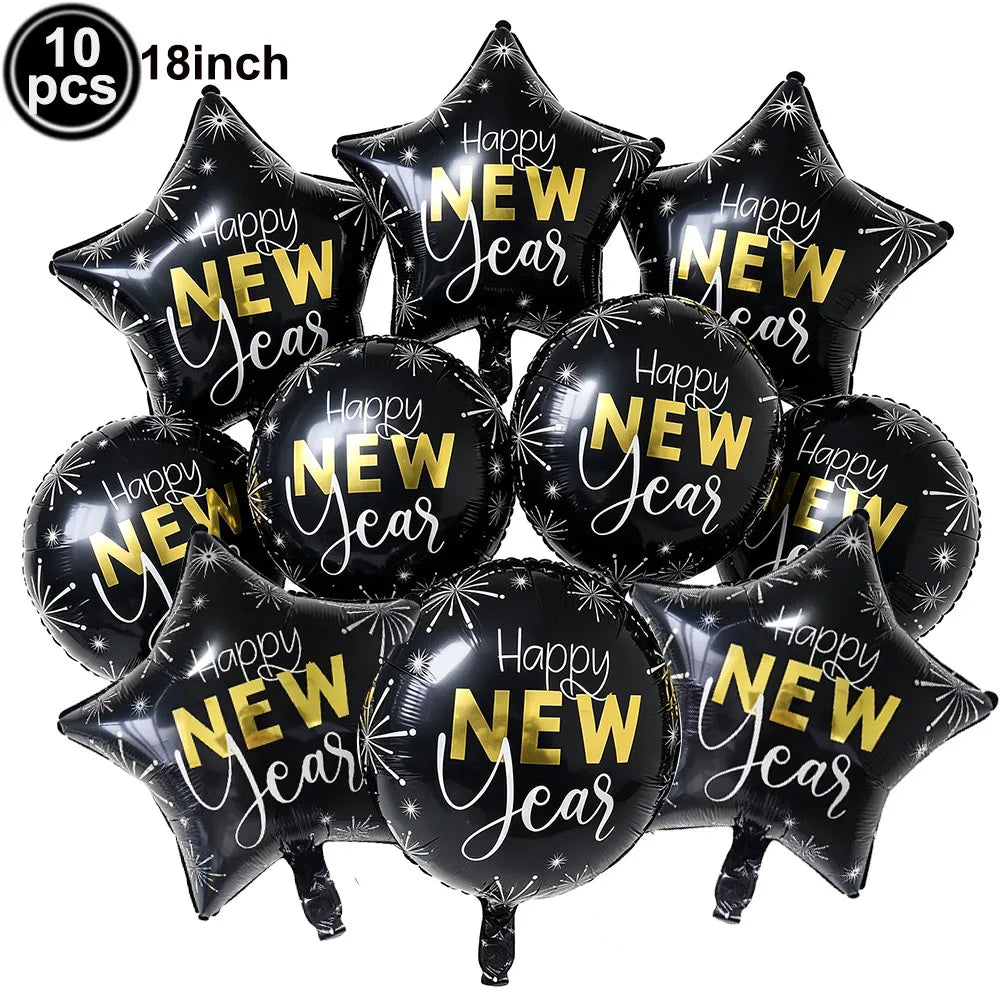 2027 New Year Foil Balloon Set – Gold, Silver & Champagne Party Foil Balloons Babs Burgundy As pictures show