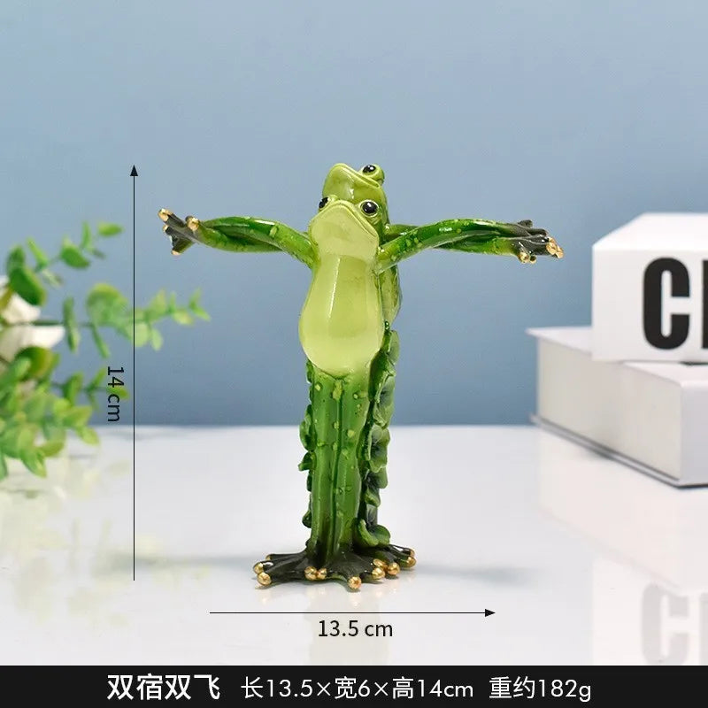Resin Yoga Frog Figurine – Fun Desktop & Garden Decor Decorative Figurine Babs 1Pc 4