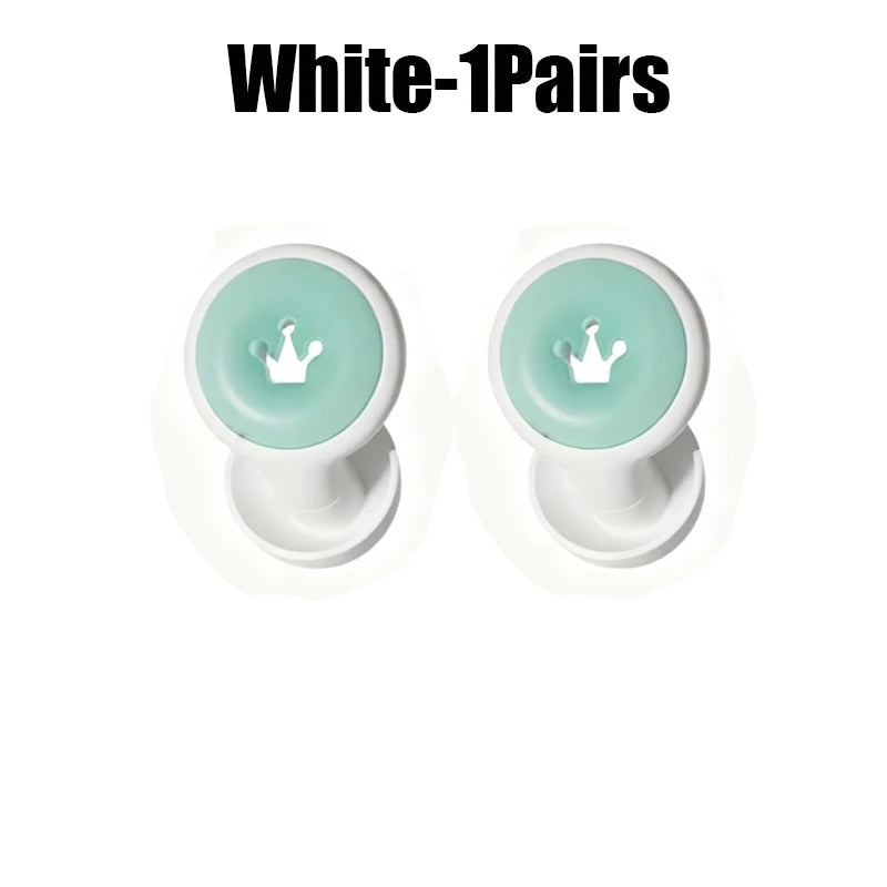 Glow Silicone Sleep Earplugs for Side Sleepers | CE Certified Sleep Earplugs Babs White