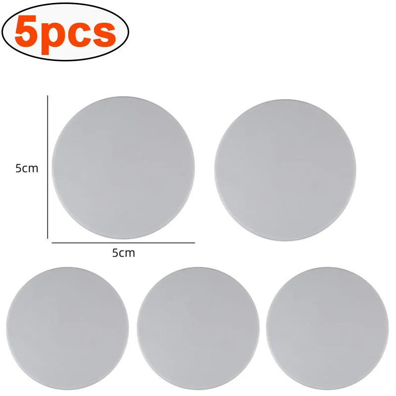 5-Pack Silicone Door Handle Bumpers – Self-Adhesive Wall Protectors Door Bumper Pads Babs Round-Gray-5pcs