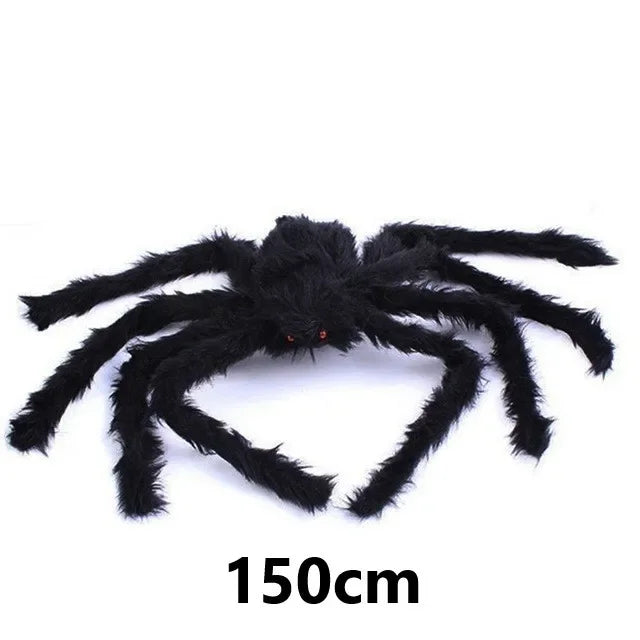 Lifelike Black Spider & Cobweb Halloween Decoration Set Halloween Decoration Set Babs 150cm black spider