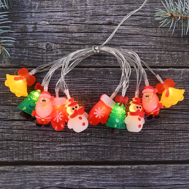Christmas LED String Lights – Santa Snowman Xmas Tree Ornaments Christmas String Lights Babs
