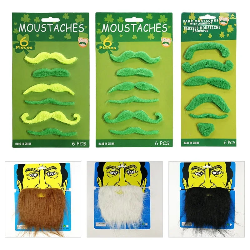 Fake Beard & Mustache Costume Props – Elastic & Self-Adhesive Costume Prop Set Babs