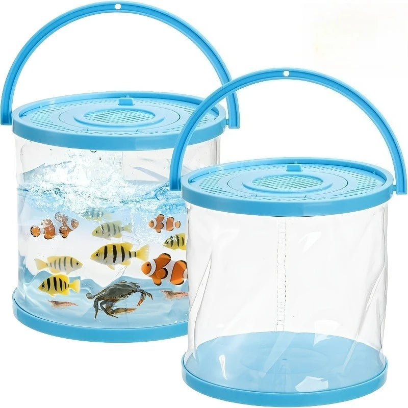 Foldable Portable Fish Tank with Lid – 10–15L Fishing Bucket Foldable Fishing Bucket Babs