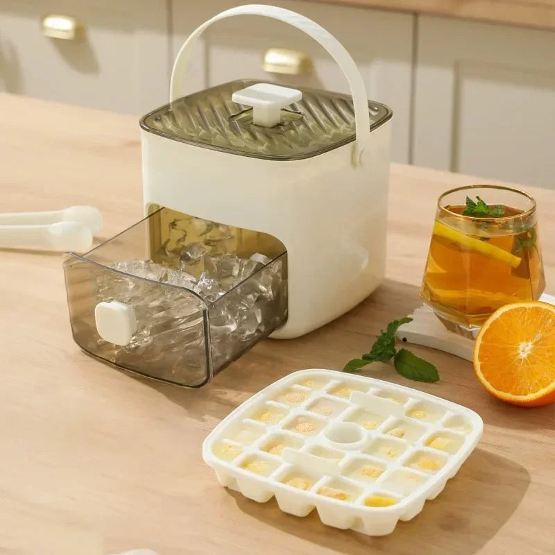 Brigii Ice Cube Tray with Lid & Bin – 48 Cubes, Stackable Ice Cube Tray Set Babs
