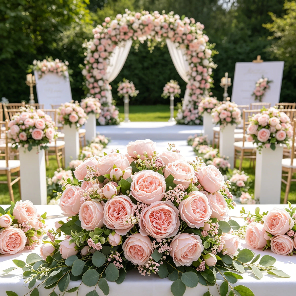 Artificial Silk Peony Rose Bouquet – Wedding & Home Décor Artificial Flower Bouquet Babs
