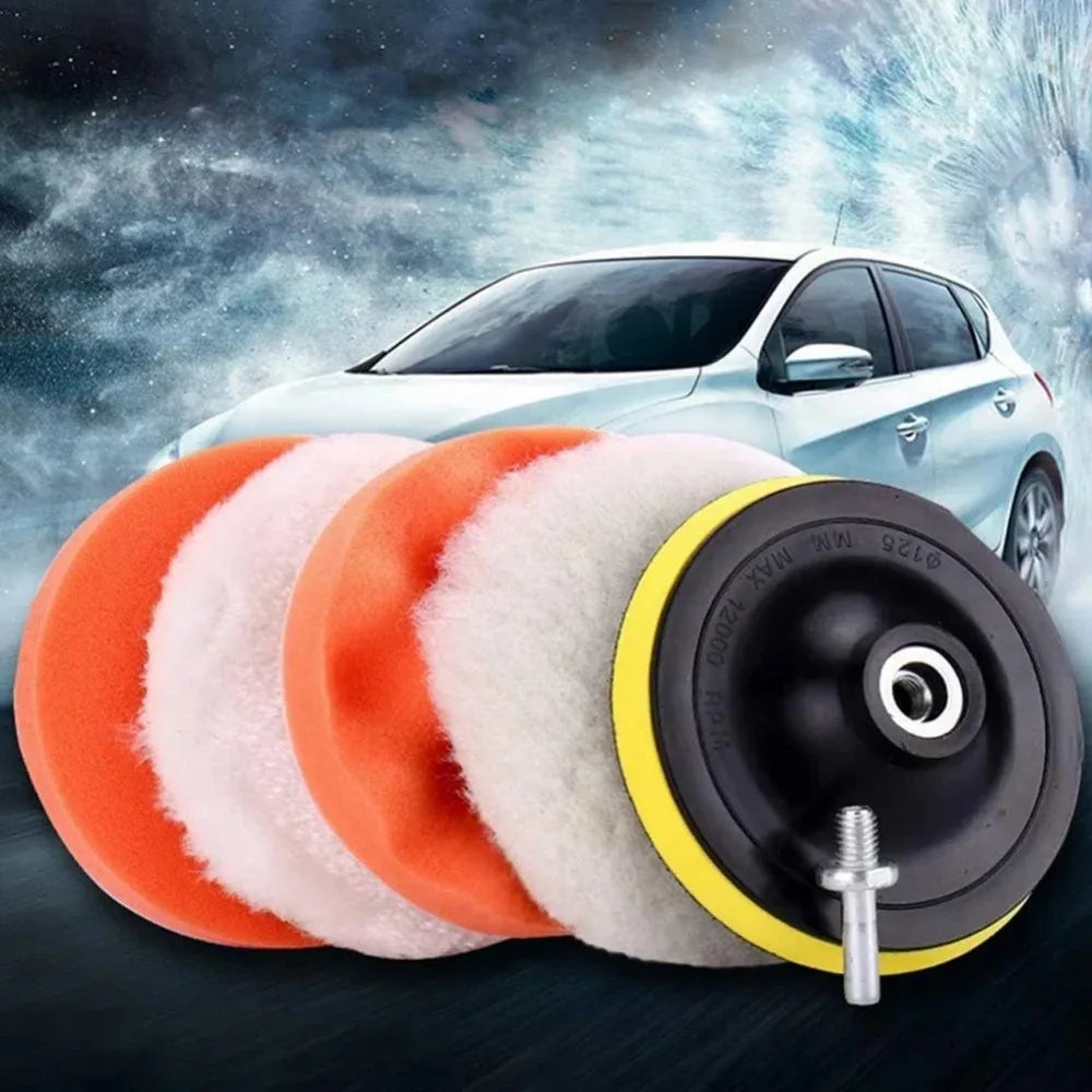 6pc Car Polishing Pad Kit – Sponge & Wool Buffing Wheels Car Polishing Pad Kit Babs