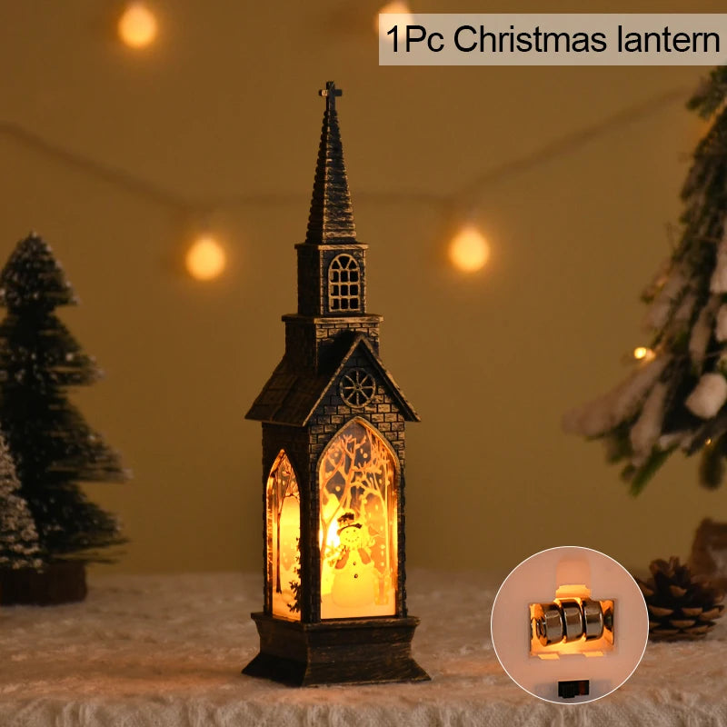Christmas LED Lantern Santa Snowman Night Light Table Ornament Christmas LED Lantern Babs Snowman