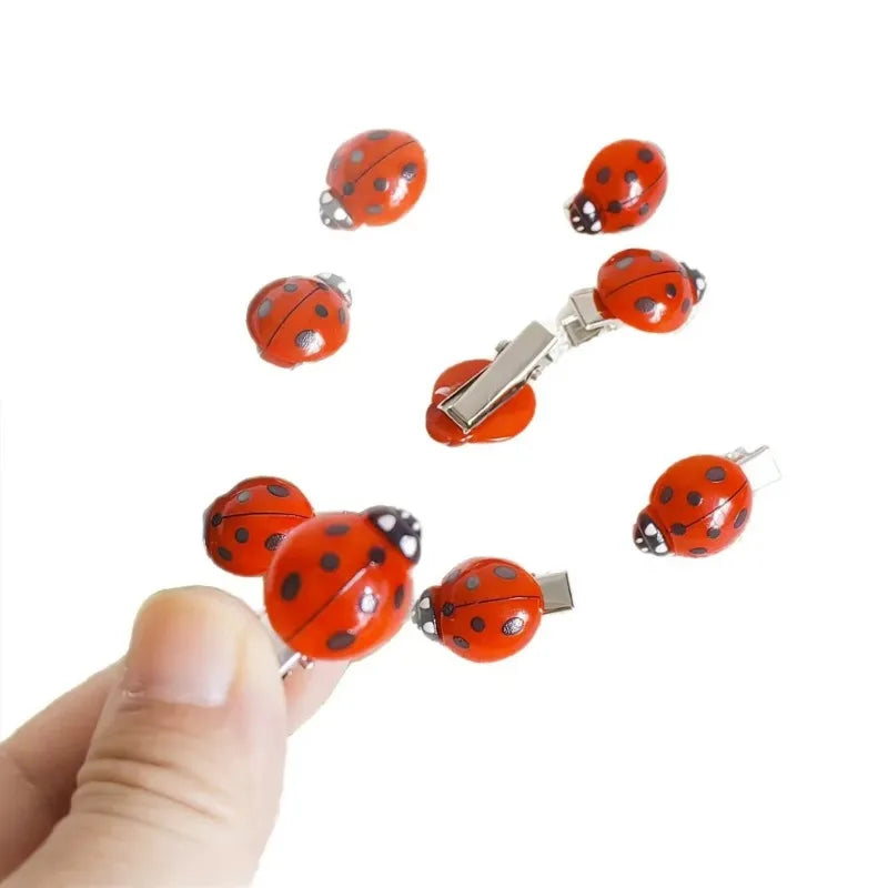 10-Piece Bee & Ladybug Mini Hair Clips – Cute Barrette Set Hair Clip Set Babs