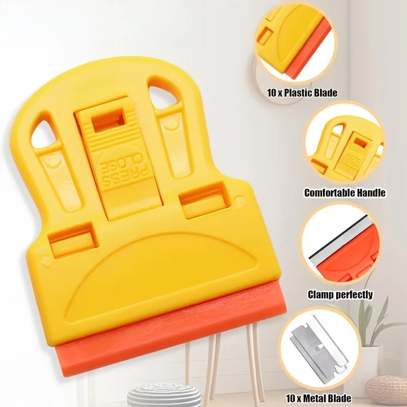 4-Piece Heavy-Duty Scraper Set – Sticker, Paint & Film Removal Scraper Tool Set Babs