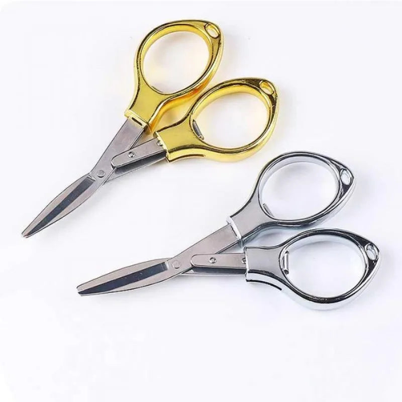 Mini Folding Stainless Steel Scissors Keychain – Travel & Camping Folding Scissors Babs