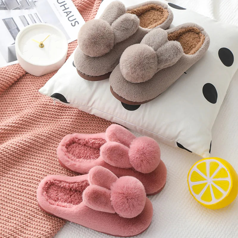 Women's Winter Plush Slippers – Non-Slip Fluffy Cozy House Shoes Plush House Slippers Babs