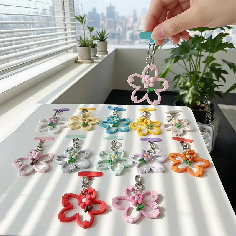 Silicone Cherry Blossom Phone Wrist Strap & Lanyard Charm Phone Wrist Strap Babs