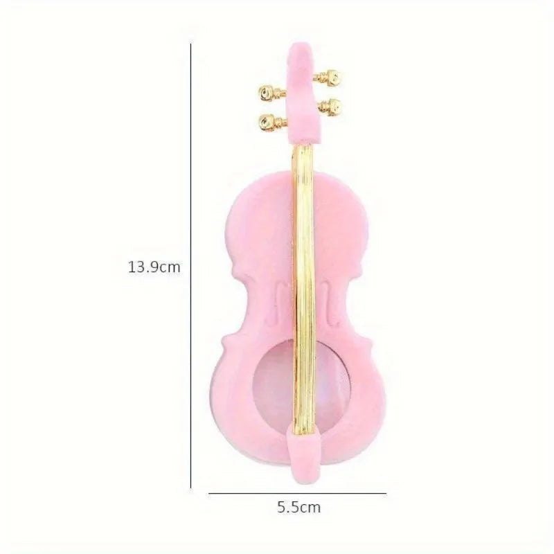 Flocked Violin Jewelry Gift Box – Ring, Necklace & Earring Case Jewelry Gift Box Babs
