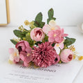 Artificial Silk Hydrangea Flowers for Wedding & Home Décor Artificial Silk Flowers Babs Rose Red 1 pc