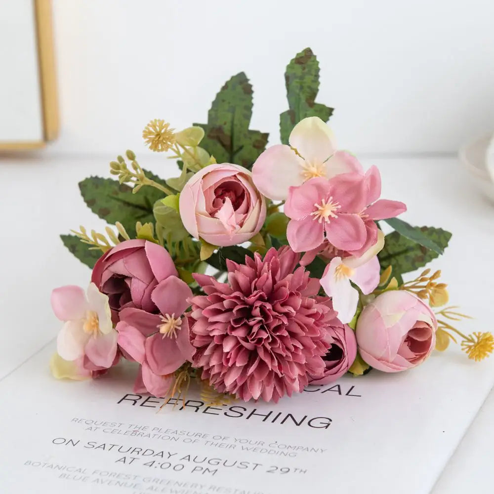 Artificial Silk Hydrangea Flowers for Wedding & Home Décor Artificial Silk Flowers Babs Rose Red 1 pc