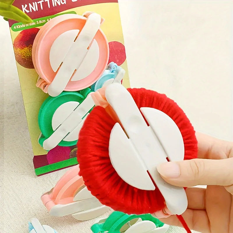 4-Piece Plush Ball Weaving Machine Kit – DIY Pom-Pom Tool Set Pom-Pom Maker Kit Babs