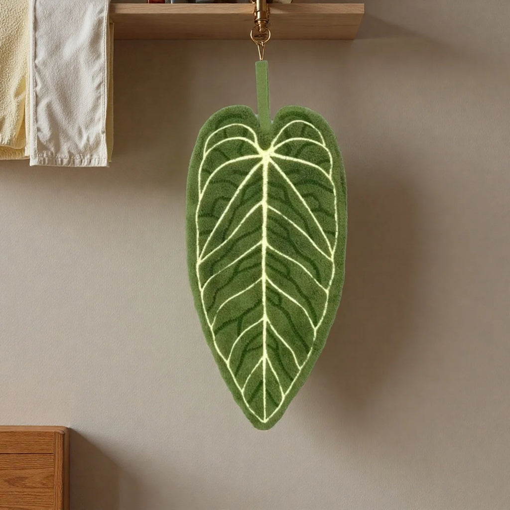 Tropical Leaf Quick-Dry Hand Towel with Hanging Loop Hand Towel Babs