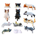 12pcs Mini Sleeping Cat Figurines – Desk, Home & Car Décor Cat Figurine Set Babs set