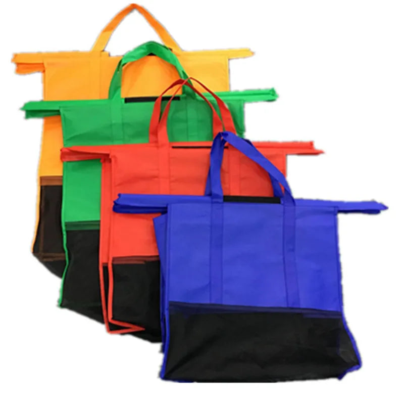 4-Pack Foldable Reusable Grocery Bags – Eco Non-Woven Totes Reusable Shopping Bags Babs