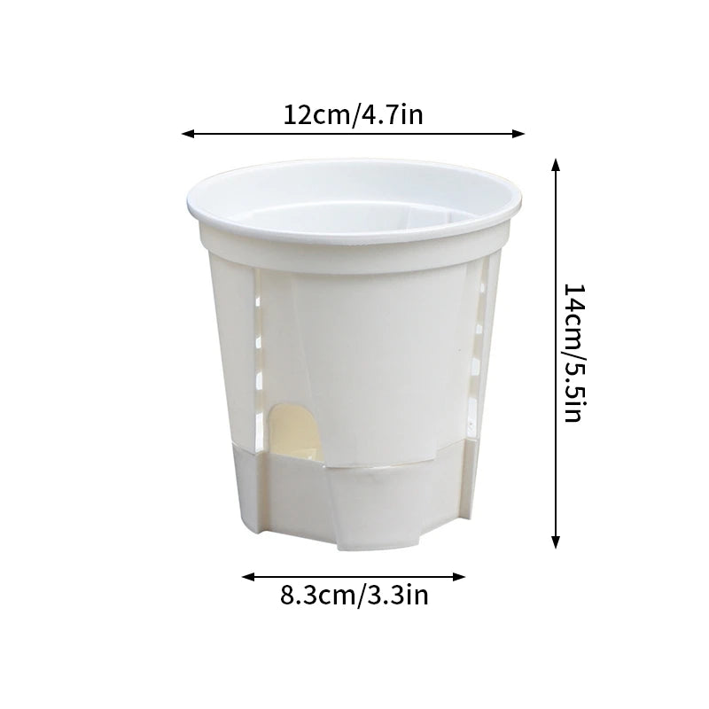 Transparent Self-Watering Orchid Planter – Breathable Lazy Pot Self-Watering Planter Babs White (S)