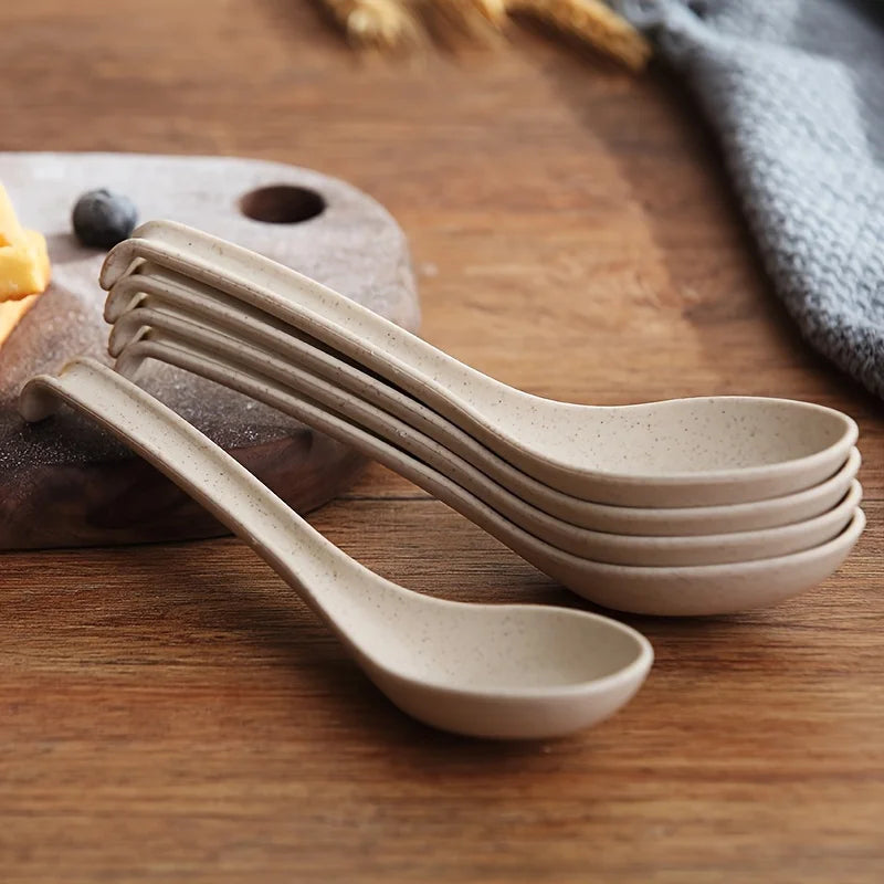 10-Pack Premium Plastic Spoons – Extra-Long Handle for Soup & Noodles Plastic Serving Spoons Babs