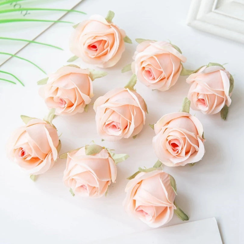 Silk Rose Heads 30/60pcs – Wedding & Home Floral Decor Artificial Silk Flowers Babs Color 1 60 PCS
