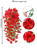 Artificial Morning Glory Flower Vines – Wedding & Home Decor Artificial Flower Vine Babs Red 6pcs