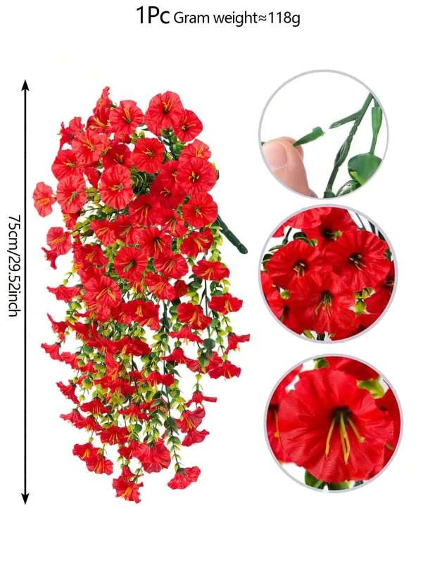 Artificial Morning Glory Flower Vines – Wedding & Home Decor Artificial Flower Vine Babs Red 6pcs