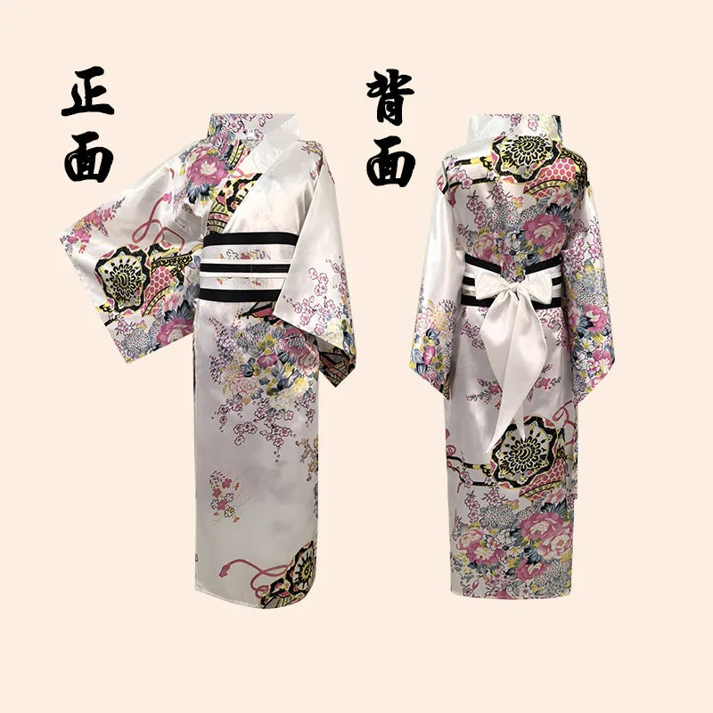Children's Floral Japanese Kimono Yukata Cosplay Costume Yukata Costume Set Babs