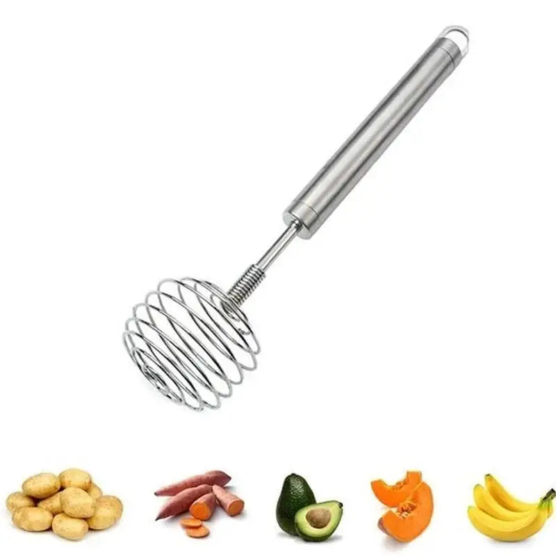 Stainless Steel Ball Spring Whisk – Manual Egg Beater & Masher Manual Kitchen Whisk Babs 1PC