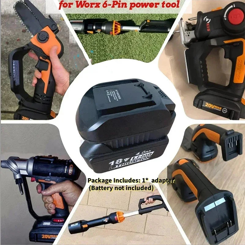 Makita 18V to WORX 20V 6-Pin Battery Converter Adapter MT18WORX6 Battery Converter Adapter Babs