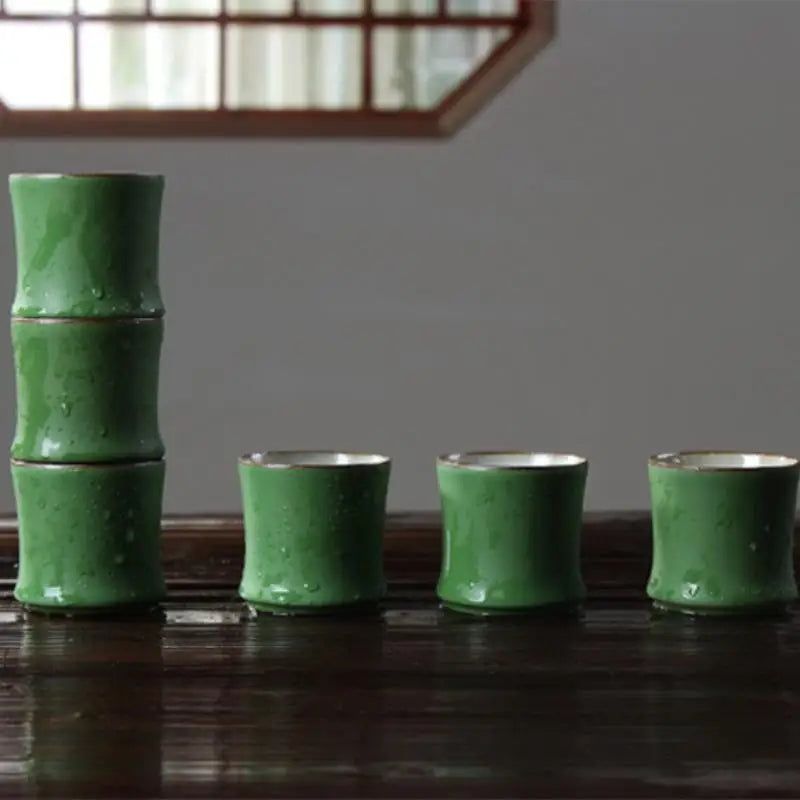 60ML Bamboo Joint Ceramic Tea Cup for Tea Ceremony Ceramic Tea Cup Babs