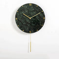Nordic Large Marble Wall Clock – Silent Quartz, Modern Décor Wall Clock Babs Style E Green 12 inch