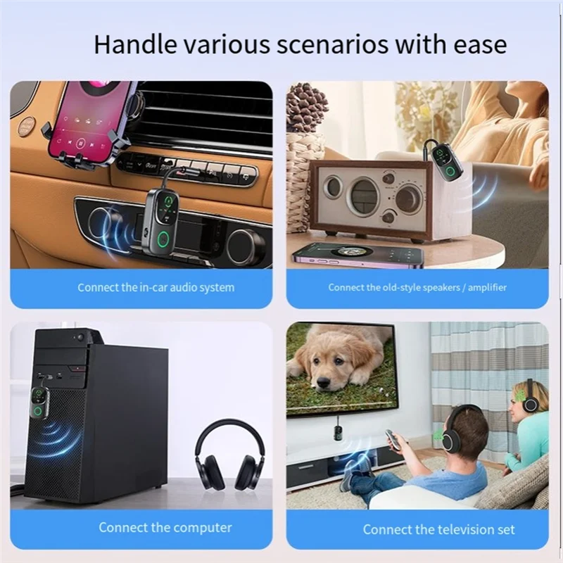 Bluetooth 5.4 2-in-1 AUX Receiver & Transmitter Audio Adapter Bluetooth Audio Adapter Babs