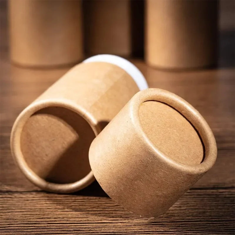 12pcs Kraft Cardboard Round Tubes – 30ml Small Organizer Boxes Cardboard Storage Tubes Babs