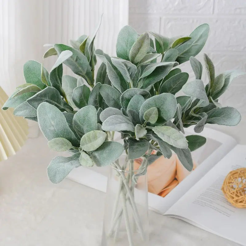 Velvet Rabbit Ear Leaves – DIY Wreath & Home Décor (1/5 pcs) Faux Leaf Stems Babs