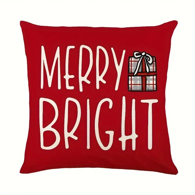 Christmas Pillow Covers Set of 4 – Santa & Snowman 18x18" Holiday Pillow Covers Babs